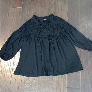 ANA Black Peasant Top